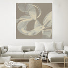 White Ribbon on Beige II by Jennifer Goldberger on GIANT ART - beige abstract