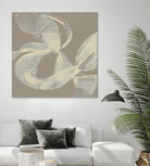 White Ribbon on Beige II by Jennifer Goldberger on GIANT ART - beige abstract