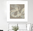 White Ribbon on Beige II by Jennifer Goldberger on GIANT ART - beige abstract