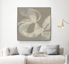 White Ribbon on Beige II by Jennifer Goldberger on GIANT ART - beige abstract