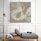 White Ribbon on Beige II by Jennifer Goldberger on GIANT ART - beige abstract