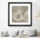 White Ribbon on Beige II by Jennifer Goldberger on GIANT ART - beige abstract
