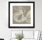 White Ribbon on Beige II by Jennifer Goldberger on GIANT ART - beige abstract