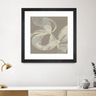 White Ribbon on Beige II by Jennifer Goldberger on GIANT ART - beige abstract