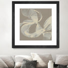 White Ribbon on Beige II by Jennifer Goldberger on GIANT ART - beige abstract