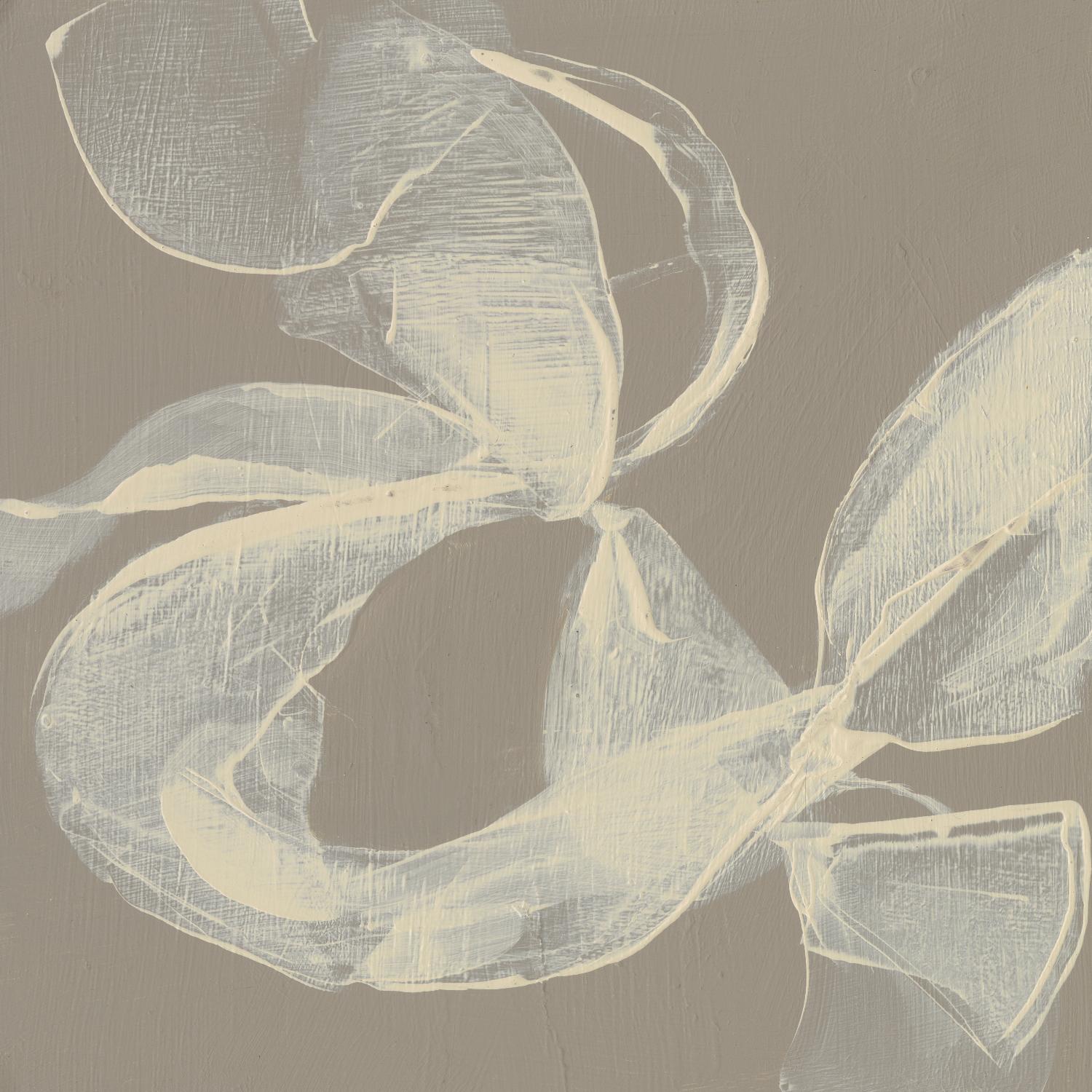 White Ribbon on Beige II by Jennifer Goldberger on GIANT ART - beige abstract