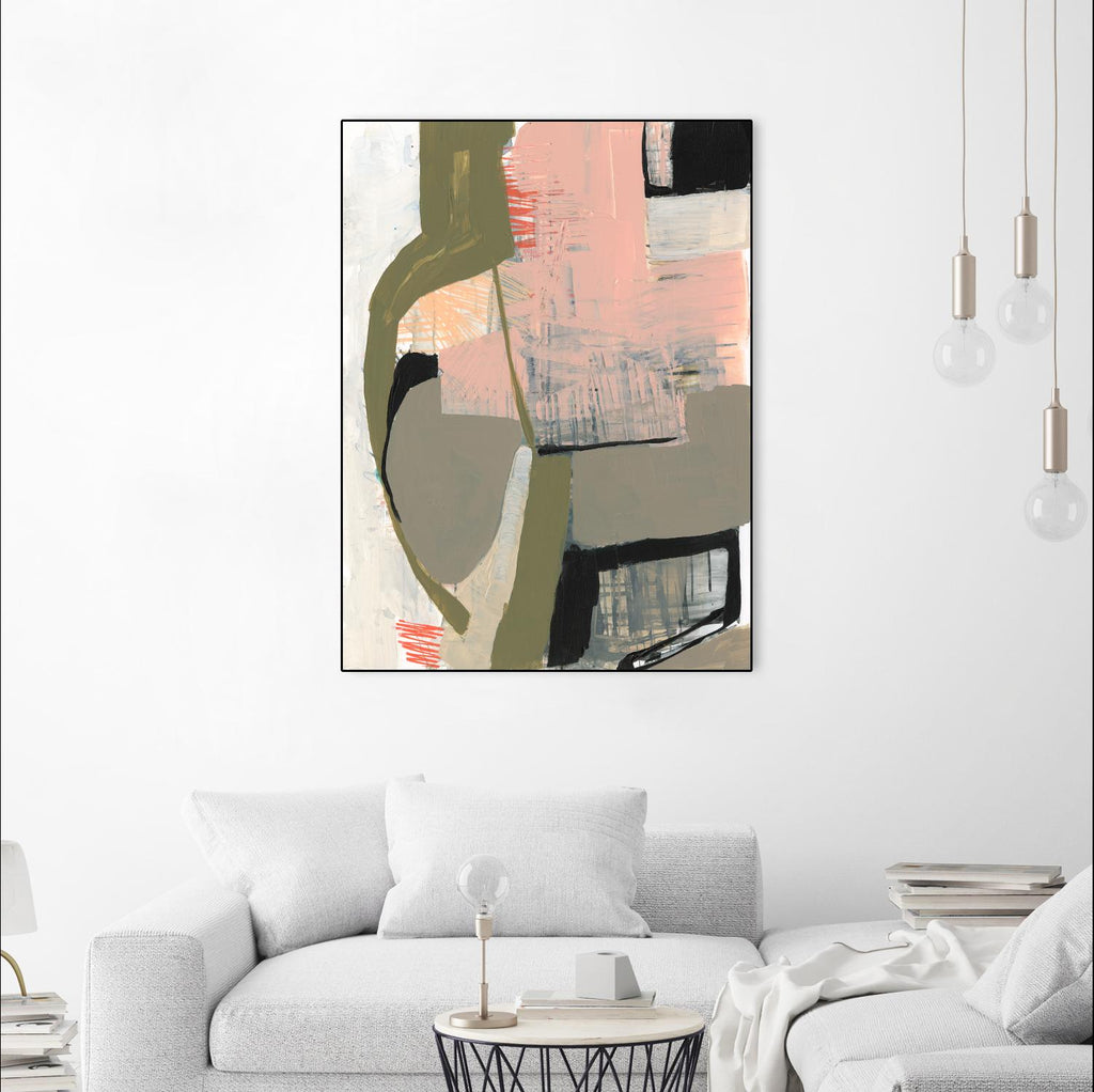 Scribbles & Shapes I by Jennifer Goldberger on GIANT ART - pink abstract abstract