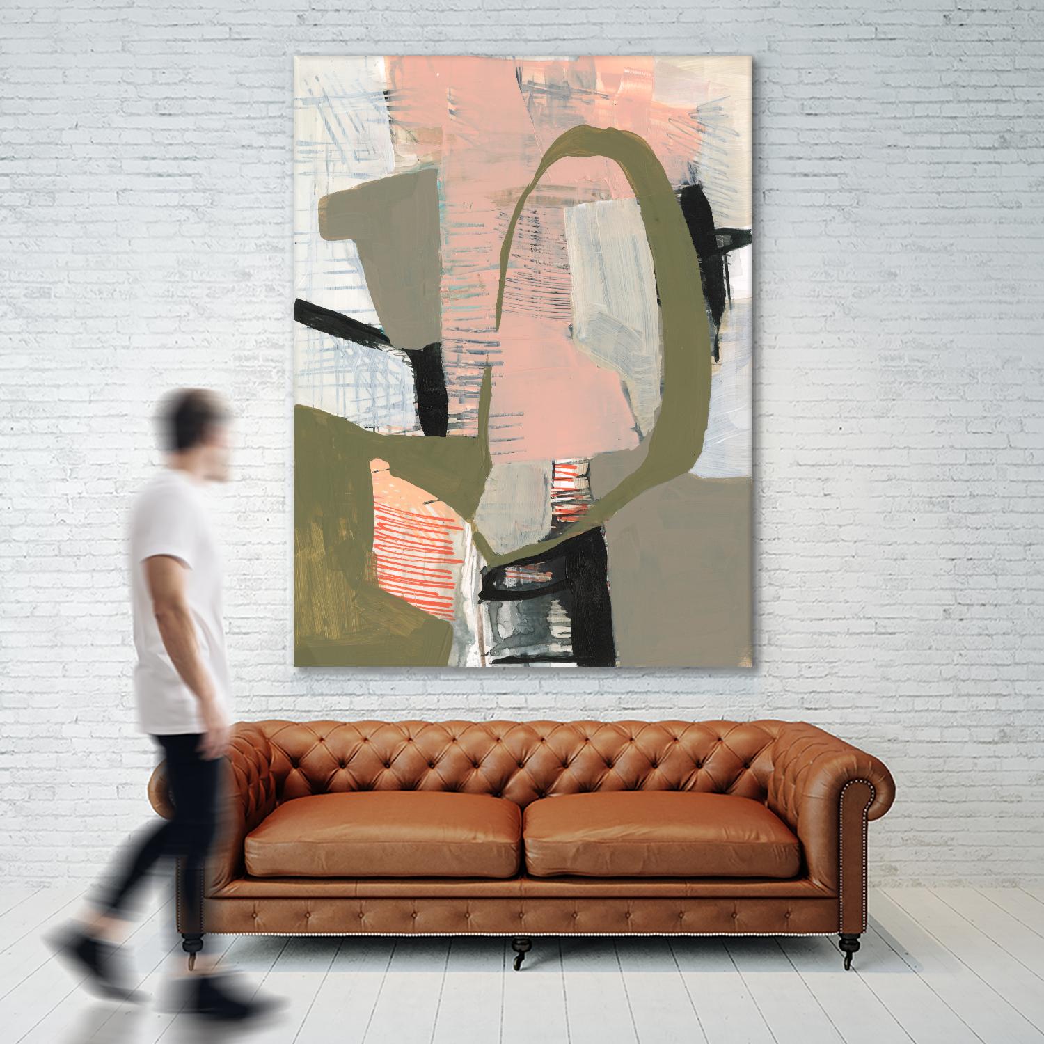 Scribbles & Shapes II by Jennifer Goldberger on GIANT ART - orange abstract abstract