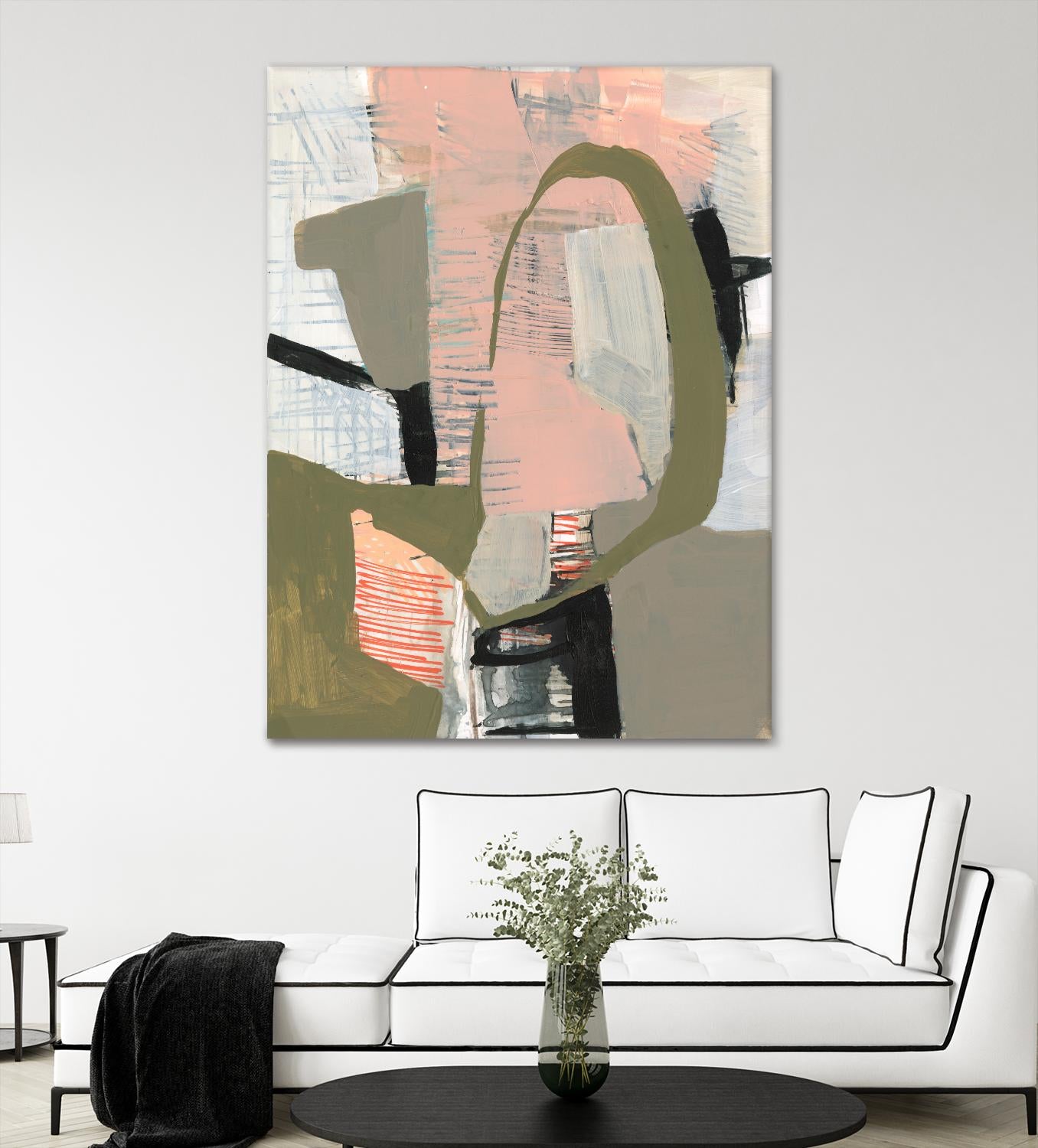 Scribbles & Shapes II by Jennifer Goldberger on GIANT ART - orange abstract abstract