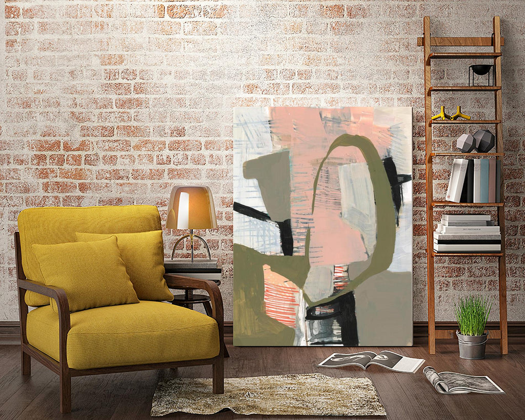 Gribouillis et formes II de Jennifer Goldberger sur GIANT ART - abstrait orange