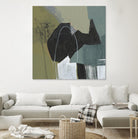 Puzzle in Neutrals I by Jennifer Goldberger on GIANT ART - green abstract abstract