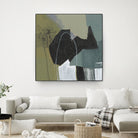 Puzzle in Neutrals I by Jennifer Goldberger on GIANT ART - green abstract abstract