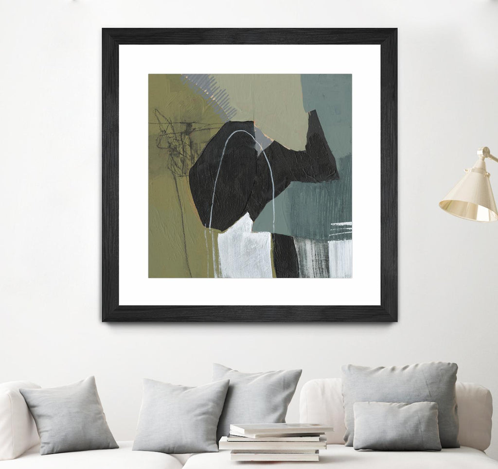Puzzle in Neutrals I by Jennifer Goldberger on GIANT ART - green abstract abstract