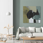 Puzzle in Neutrals I by Jennifer Goldberger on GIANT ART - green abstract abstract