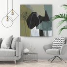 Puzzle in Neutrals I by Jennifer Goldberger on GIANT ART - green abstract abstract