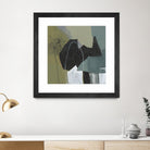 Puzzle in Neutrals I by Jennifer Goldberger on GIANT ART - green abstract abstract