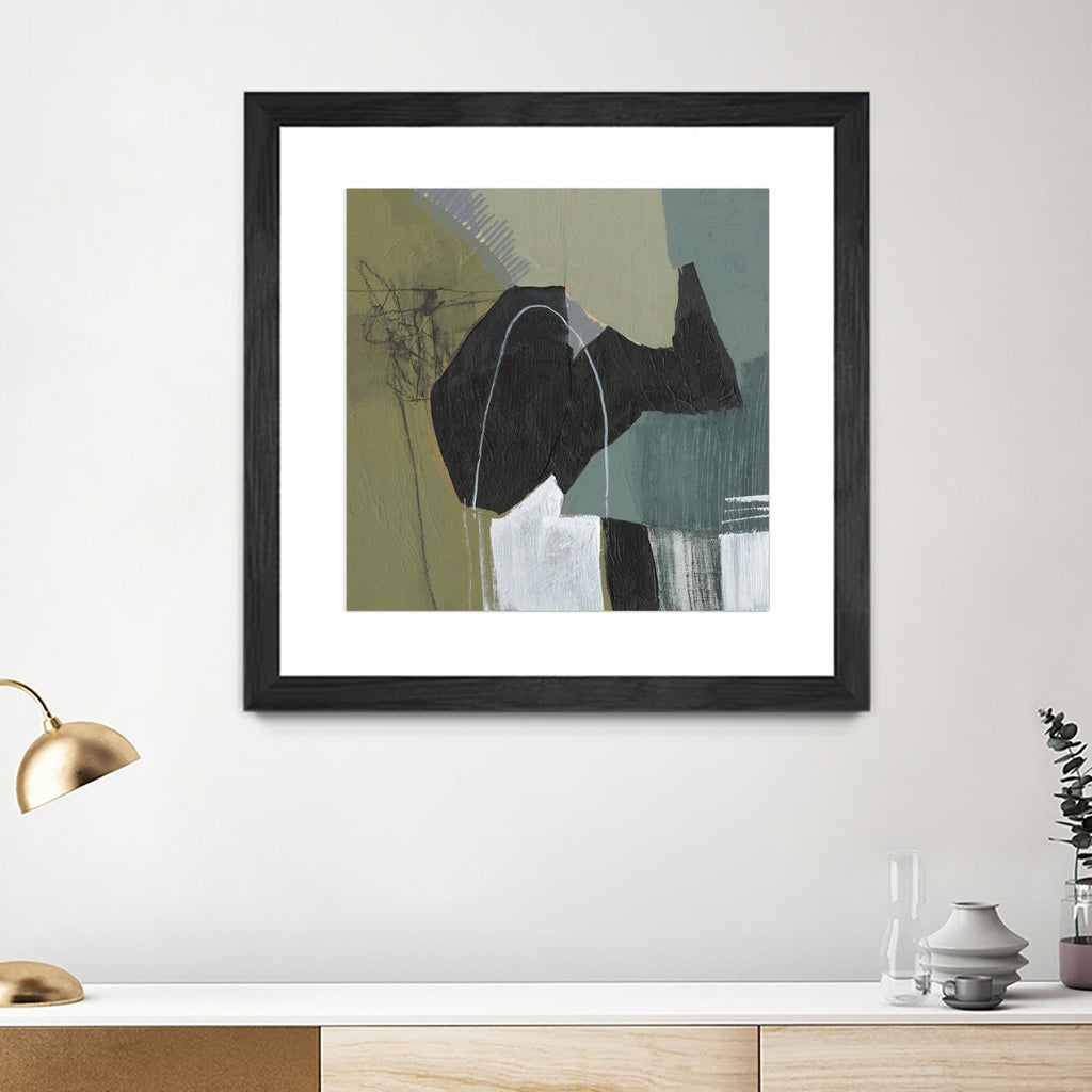 Puzzle in Neutrals I by Jennifer Goldberger on GIANT ART - green abstract abstract