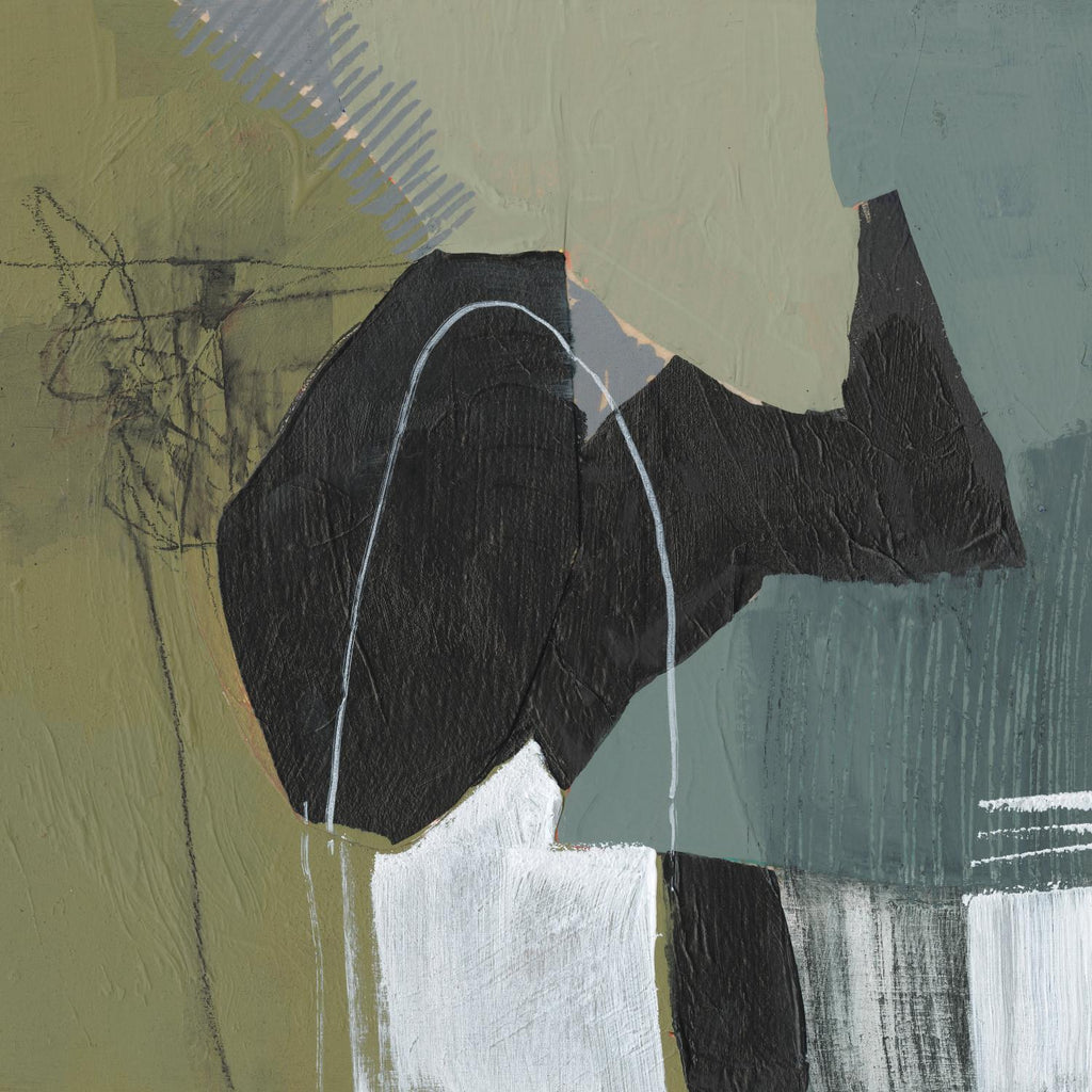 Puzzle in Neutrals I par Jennifer Goldberger sur GIANT ART - abstrait vert