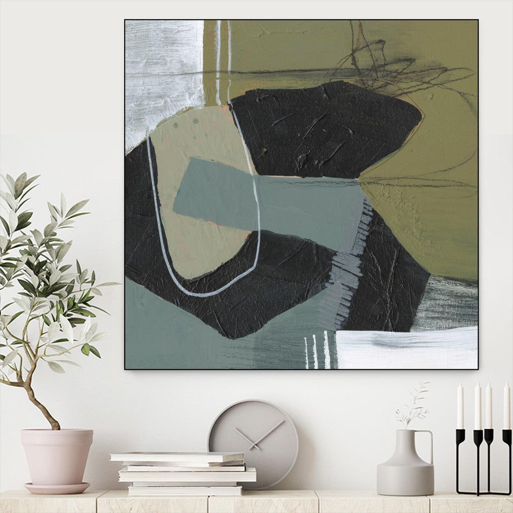 Puzzle in Neutrals II by Jennifer Goldberger on GIANT ART - beige abstract