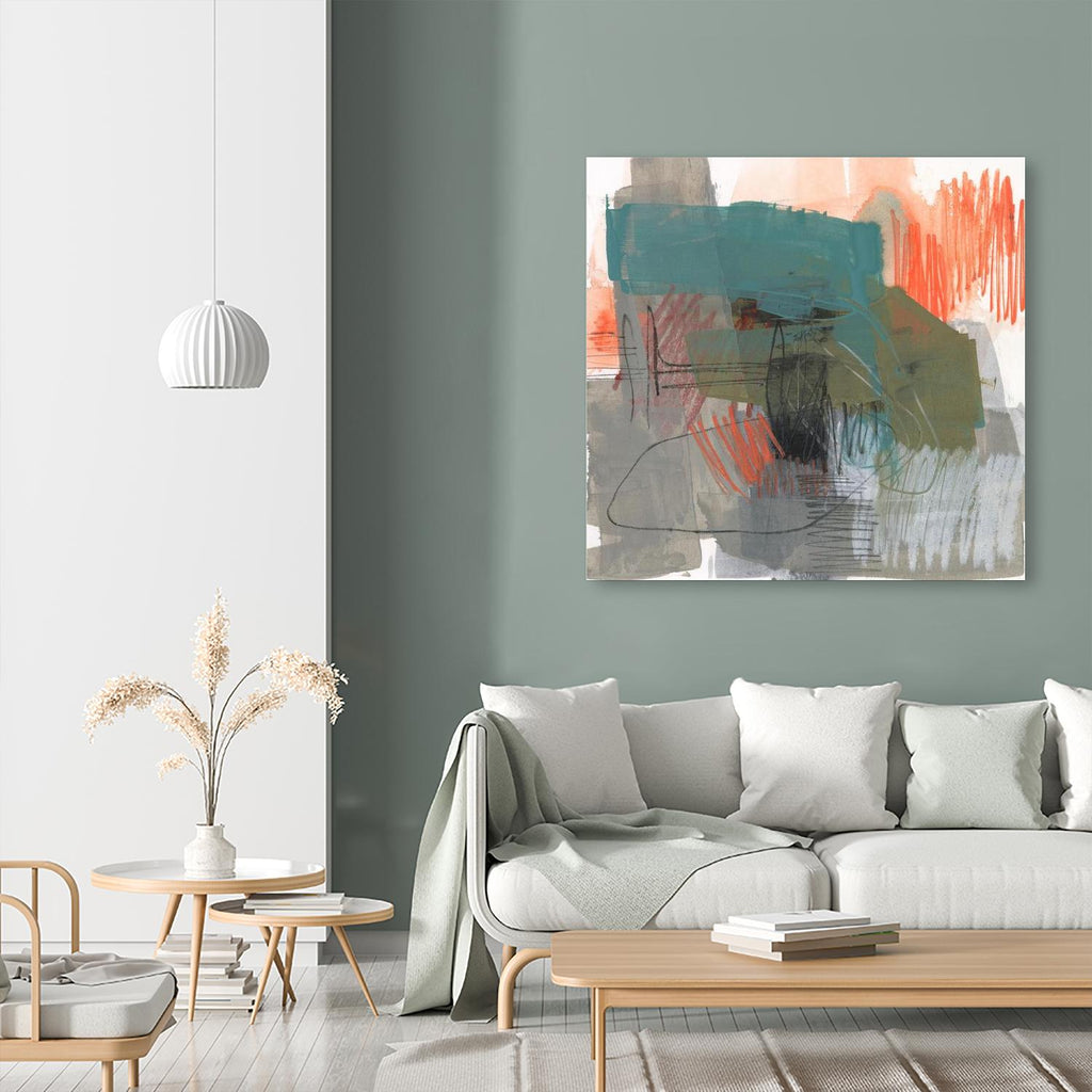Central Fuse I by Jennifer Goldberger on GIANT ART - orange abstract abstract