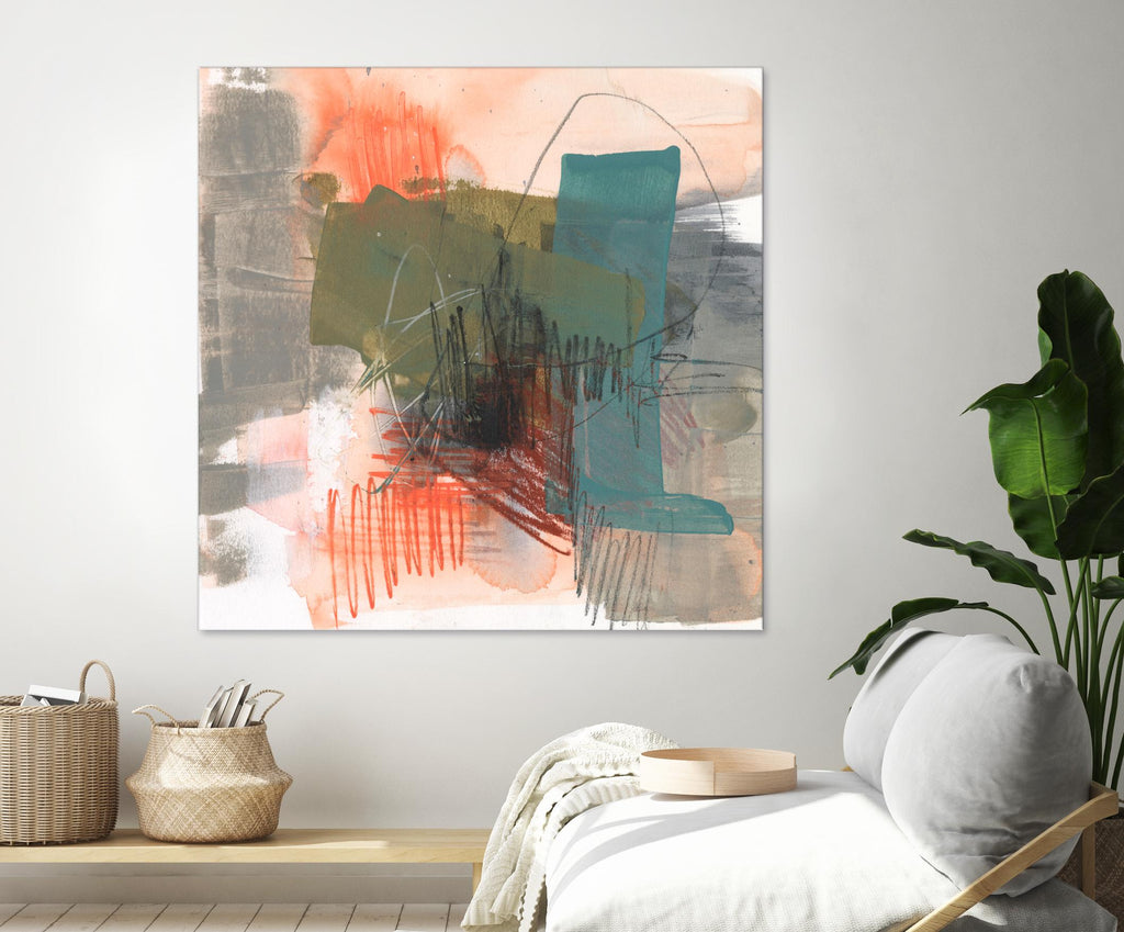 Central Fuse II by Jennifer Goldberger on GIANT ART - orange abstract abstract 