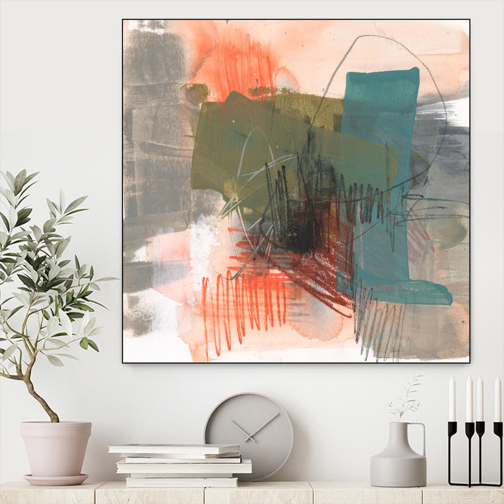 Central Fuse II by Jennifer Goldberger on GIANT ART - orange abstract abstract 