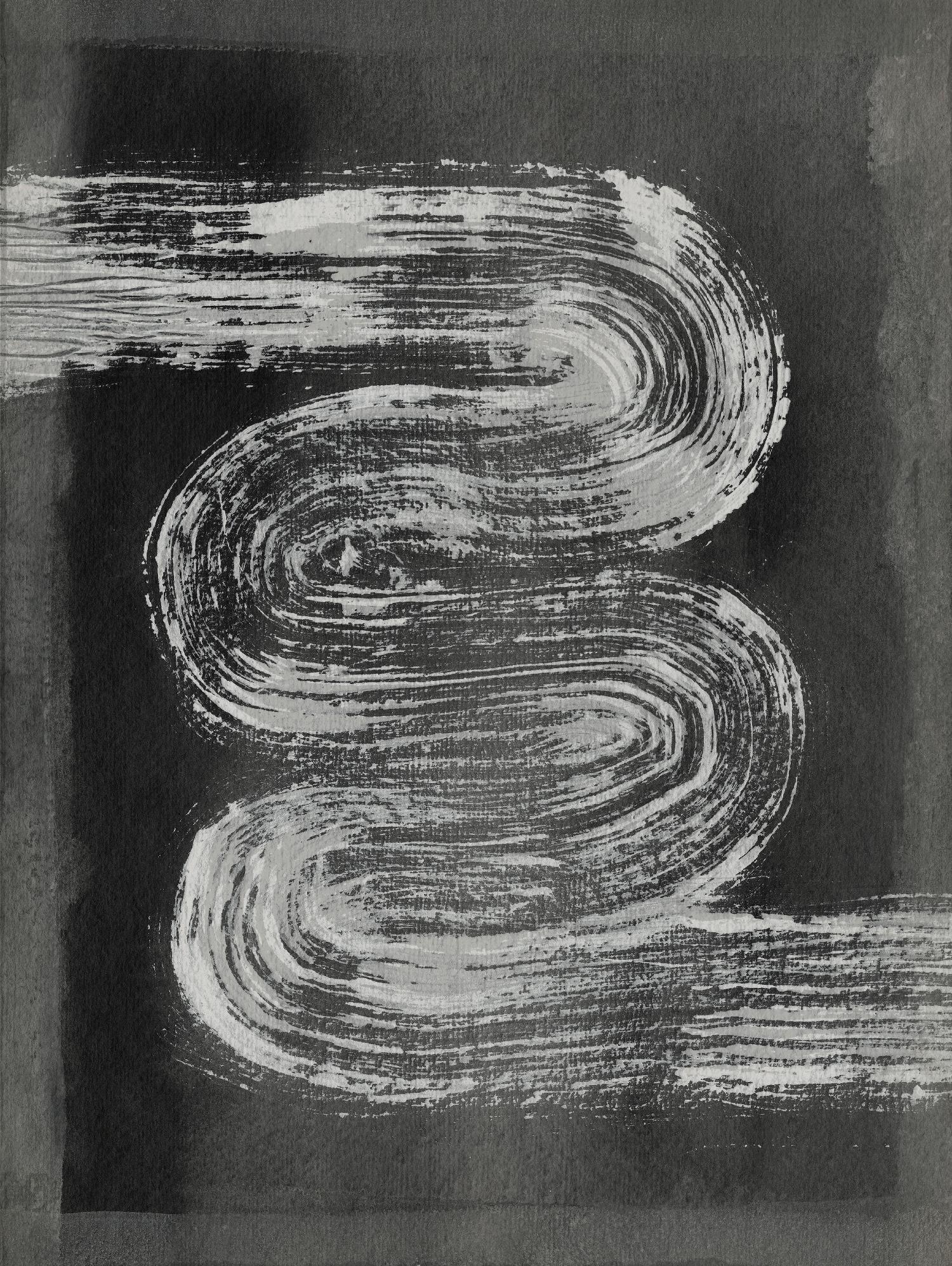 Grey Linear Path I par Jennifer Goldberger sur GIANT ART - abstrait noir abstrait 