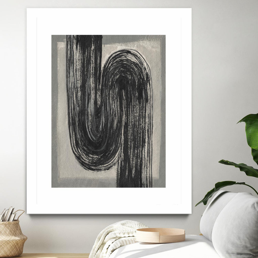 Grey Linear Path II by Jennifer Goldberger on GIANT ART - beige abstract abstract