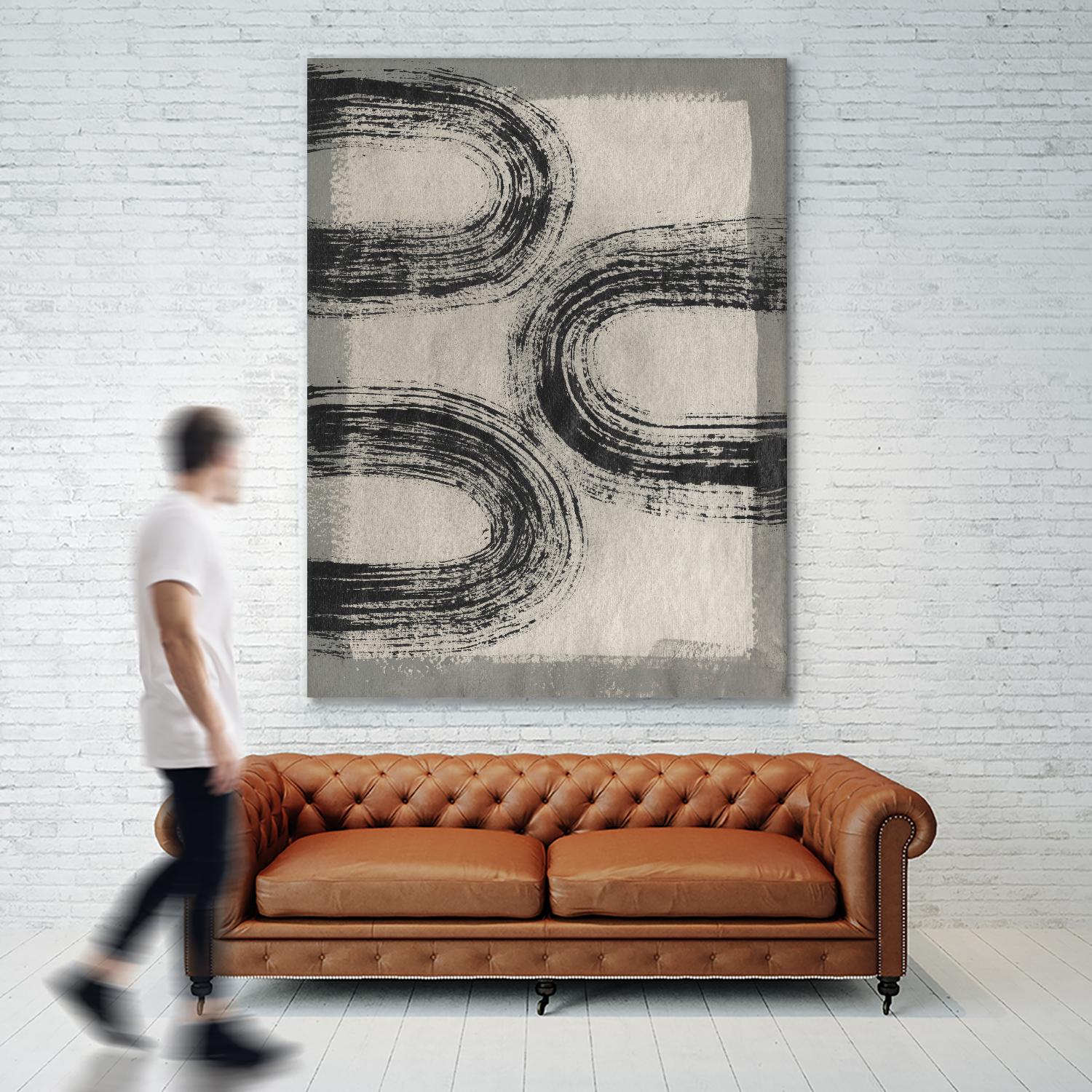 Grey Linear Path III by Jennifer Goldberger on GIANT ART - beige abstract abstract