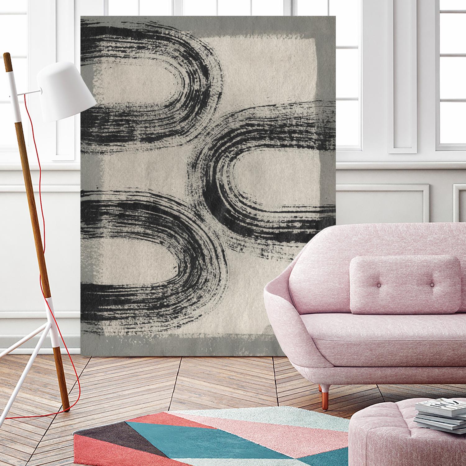 Grey Linear Path III by Jennifer Goldberger on GIANT ART - beige abstract abstract