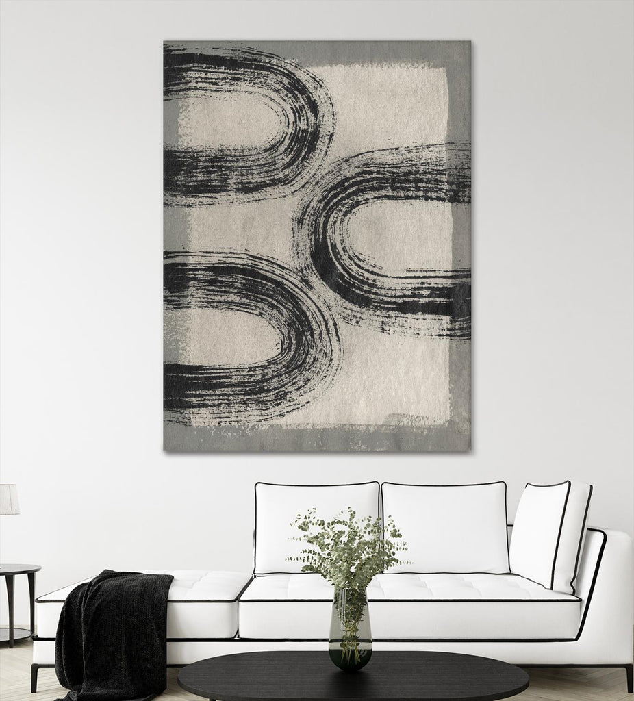 Grey Linear Path III by Jennifer Goldberger on GIANT ART - beige abstract abstract