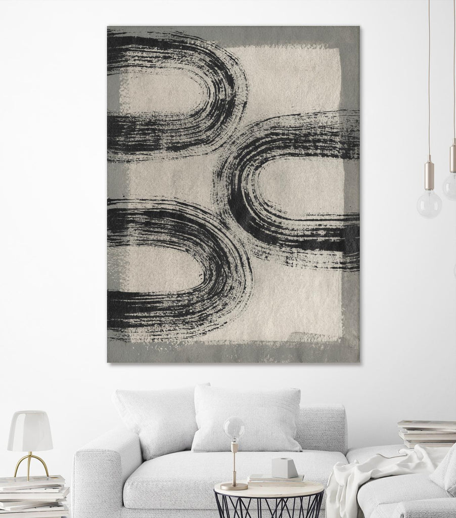 Grey Linear Path III by Jennifer Goldberger on GIANT ART - beige abstract abstract