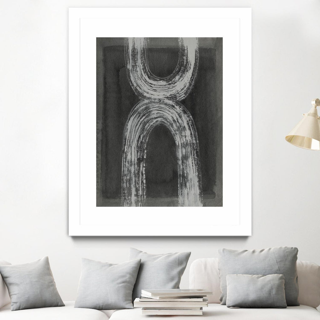 Grey Linear Path IV by Jennifer Goldberger on GIANT ART - white abstract