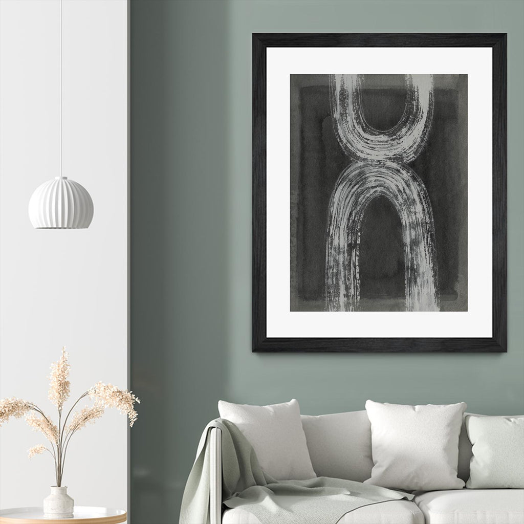 Grey Linear Path IV by Jennifer Goldberger on GIANT ART - white abstract