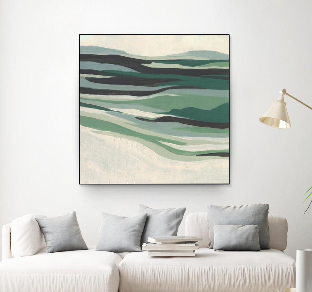 Green Mesa I by June Vess on GIANT ART - beige abstract abstract