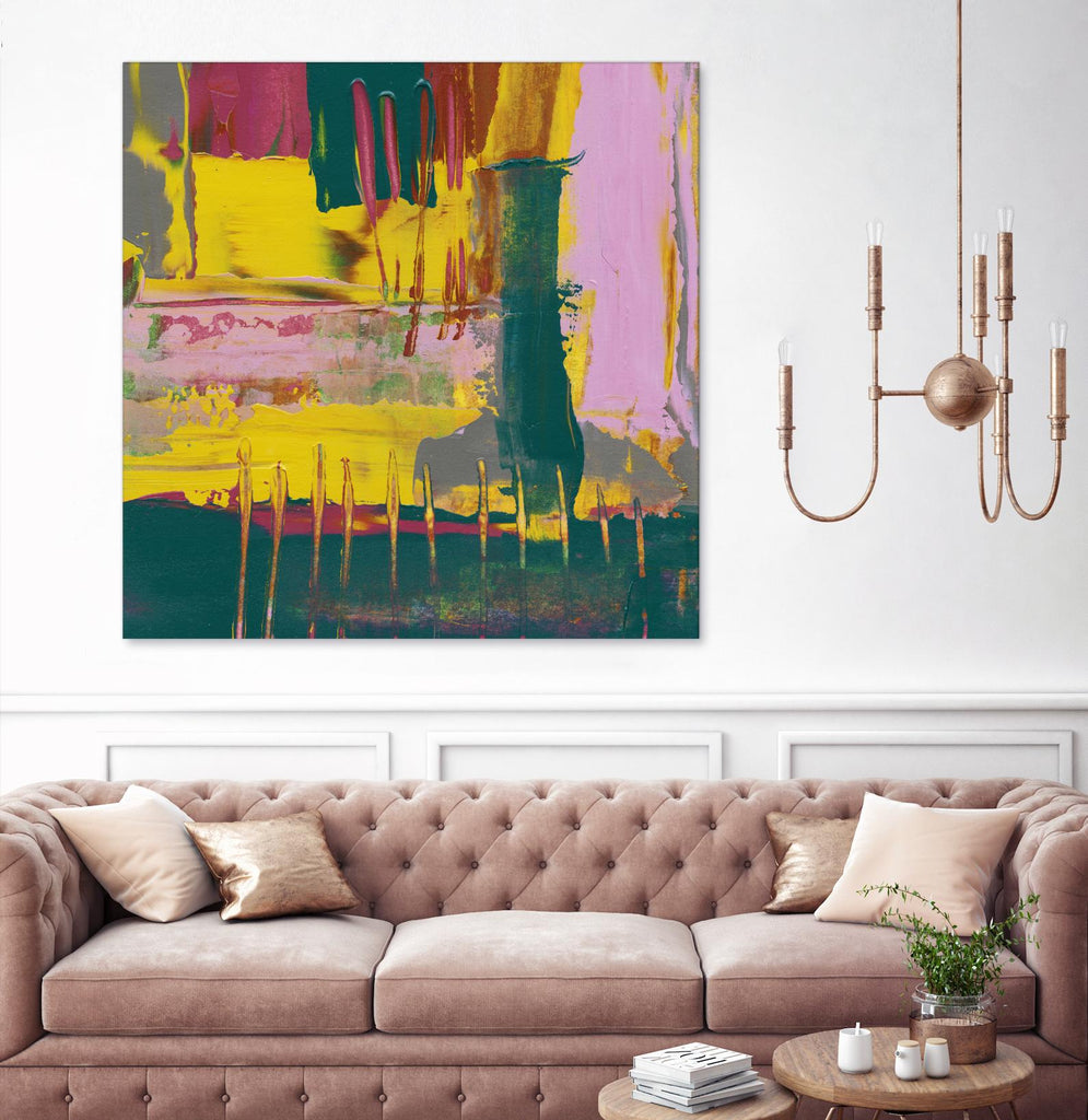 City Lights II by Jennifer Goldberger on GIANT ART - pink abstract