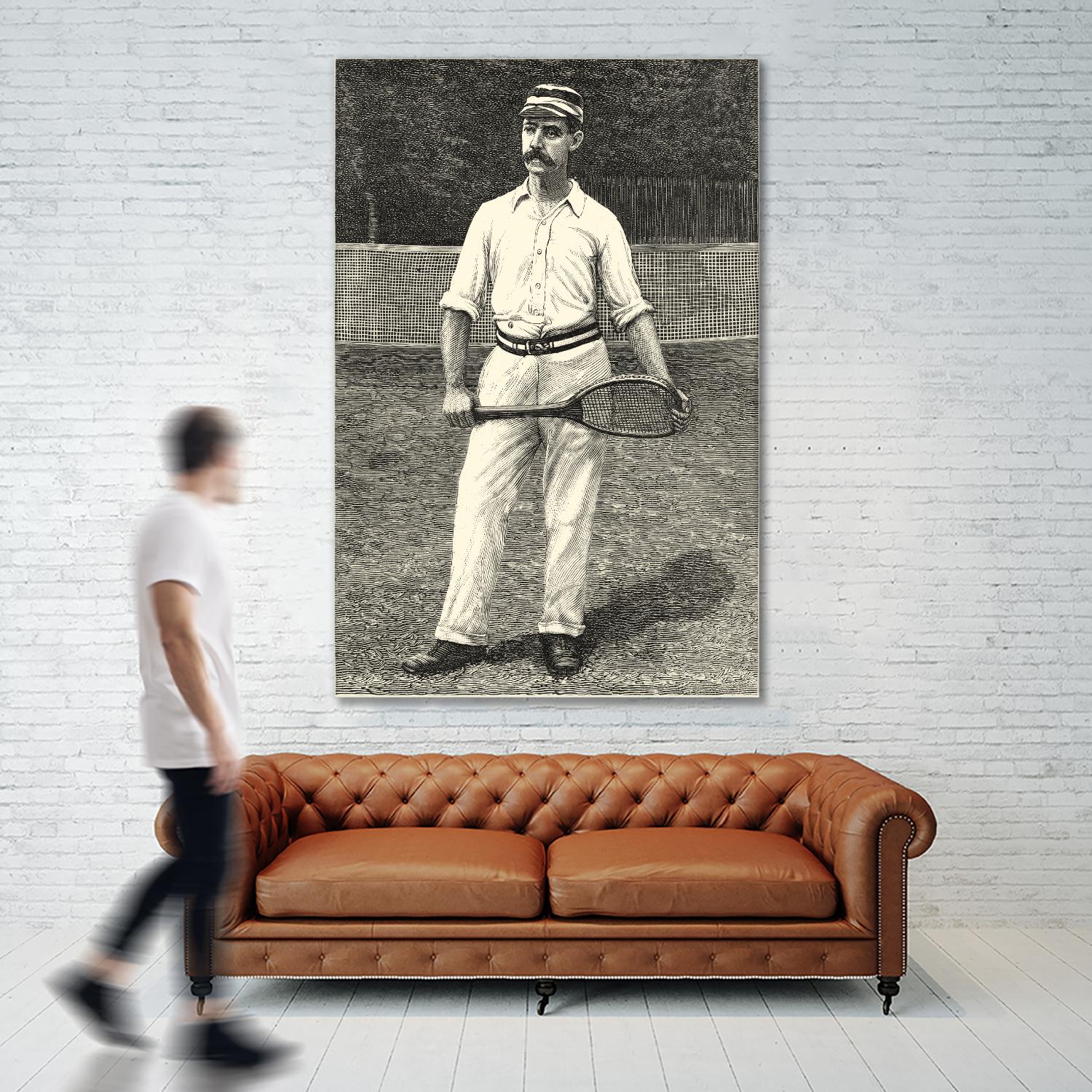 Harpers Weekly Tennis II by Unknown on GIANT ART - black leisure