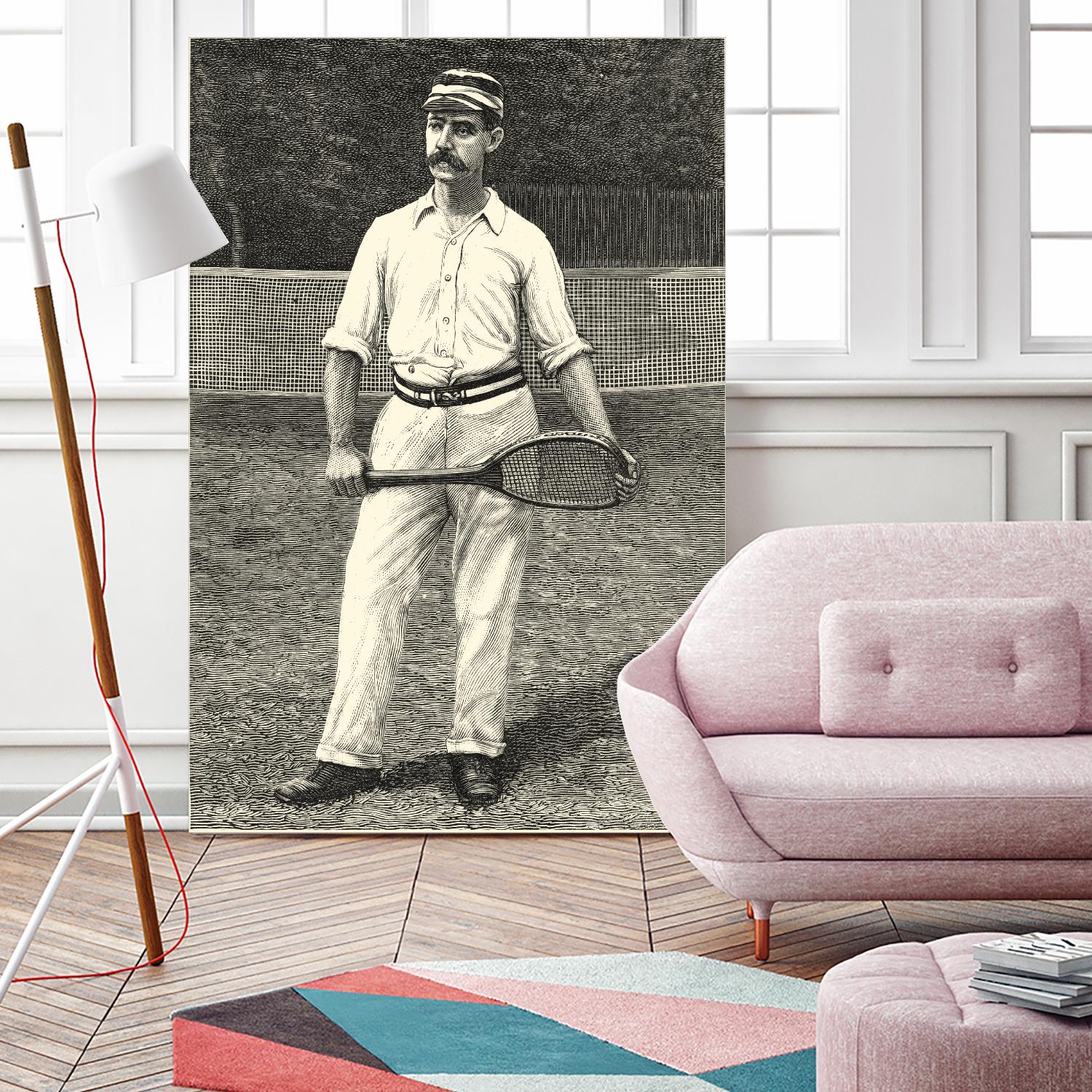 Harpers Weekly Tennis II by Unknown on GIANT ART - black leisure