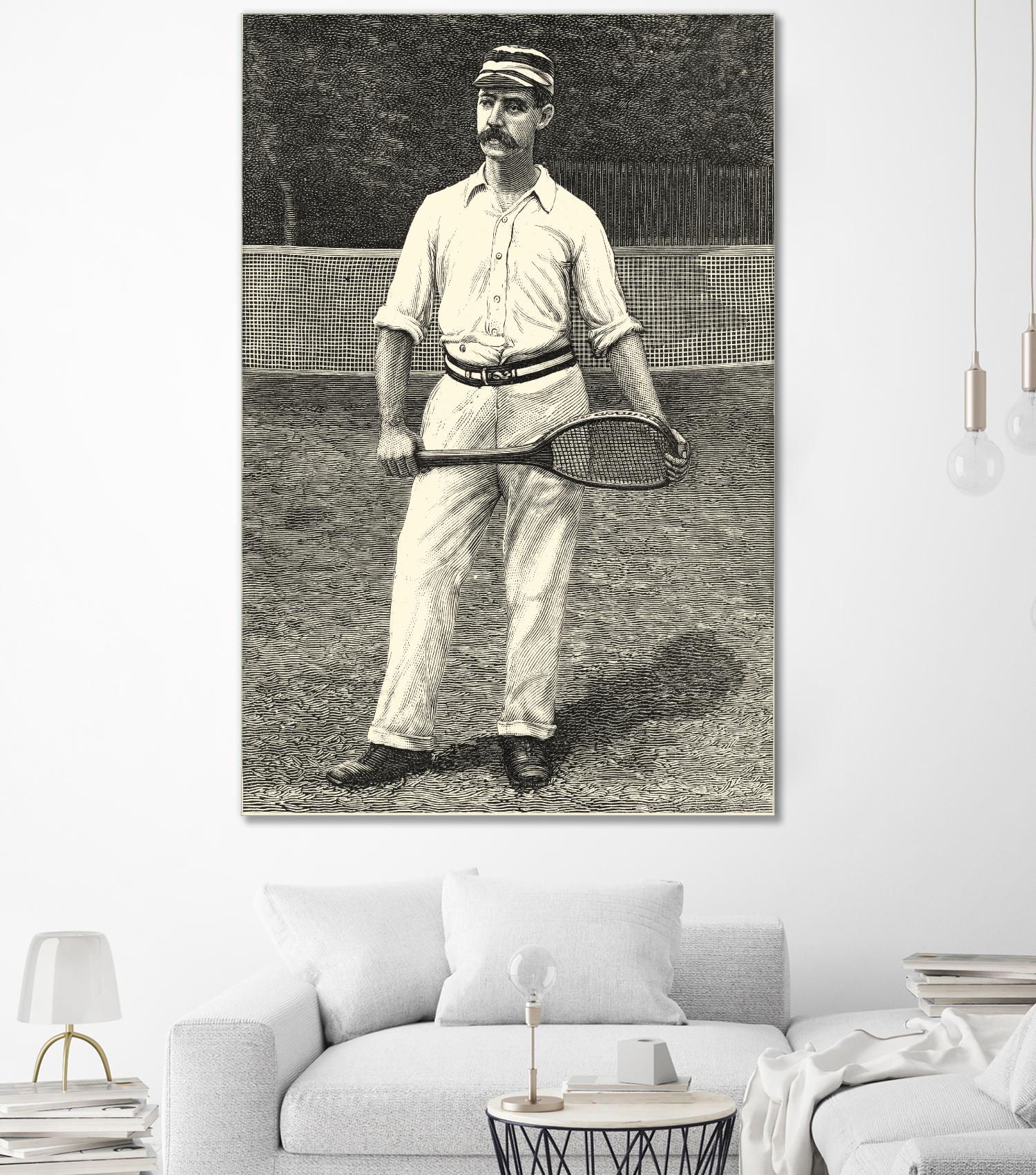 Harpers Weekly Tennis II by Unknown on GIANT ART - black leisure