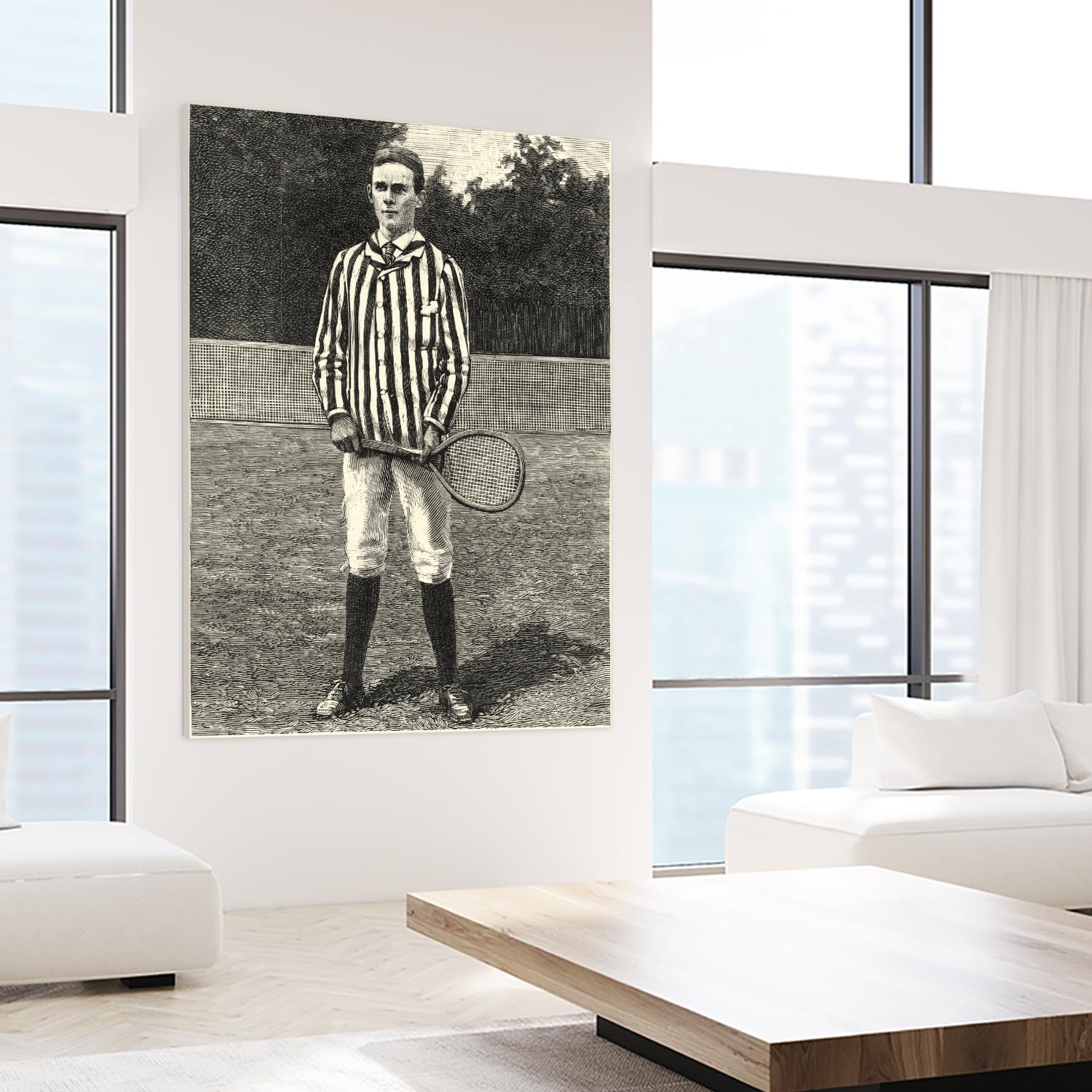 Harpers Weekly Tennis III by Unknown on GIANT ART - black leisure