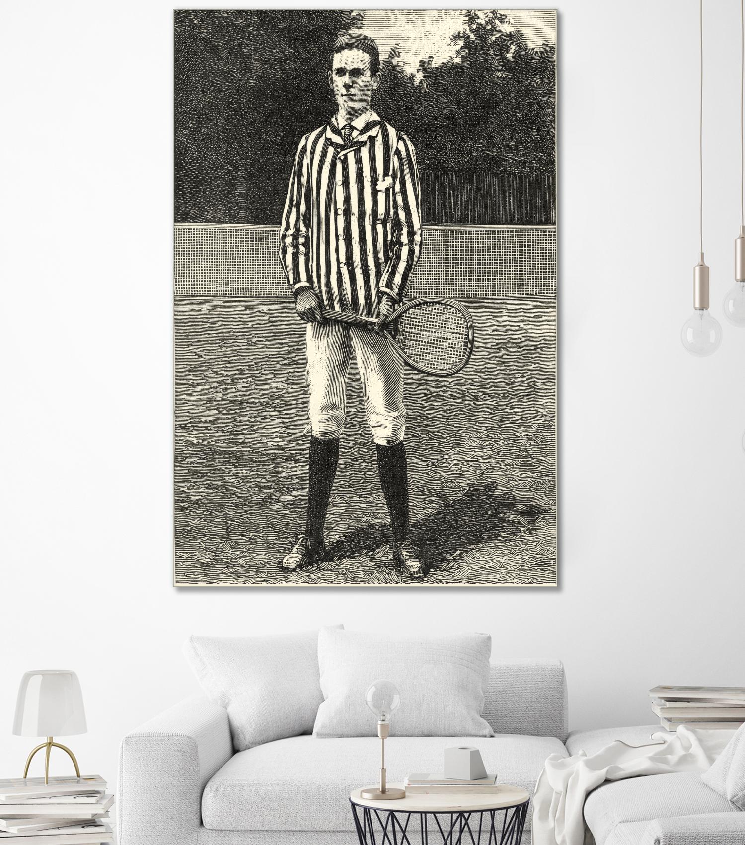 Harpers Weekly Tennis III by Unknown on GIANT ART - black leisure
