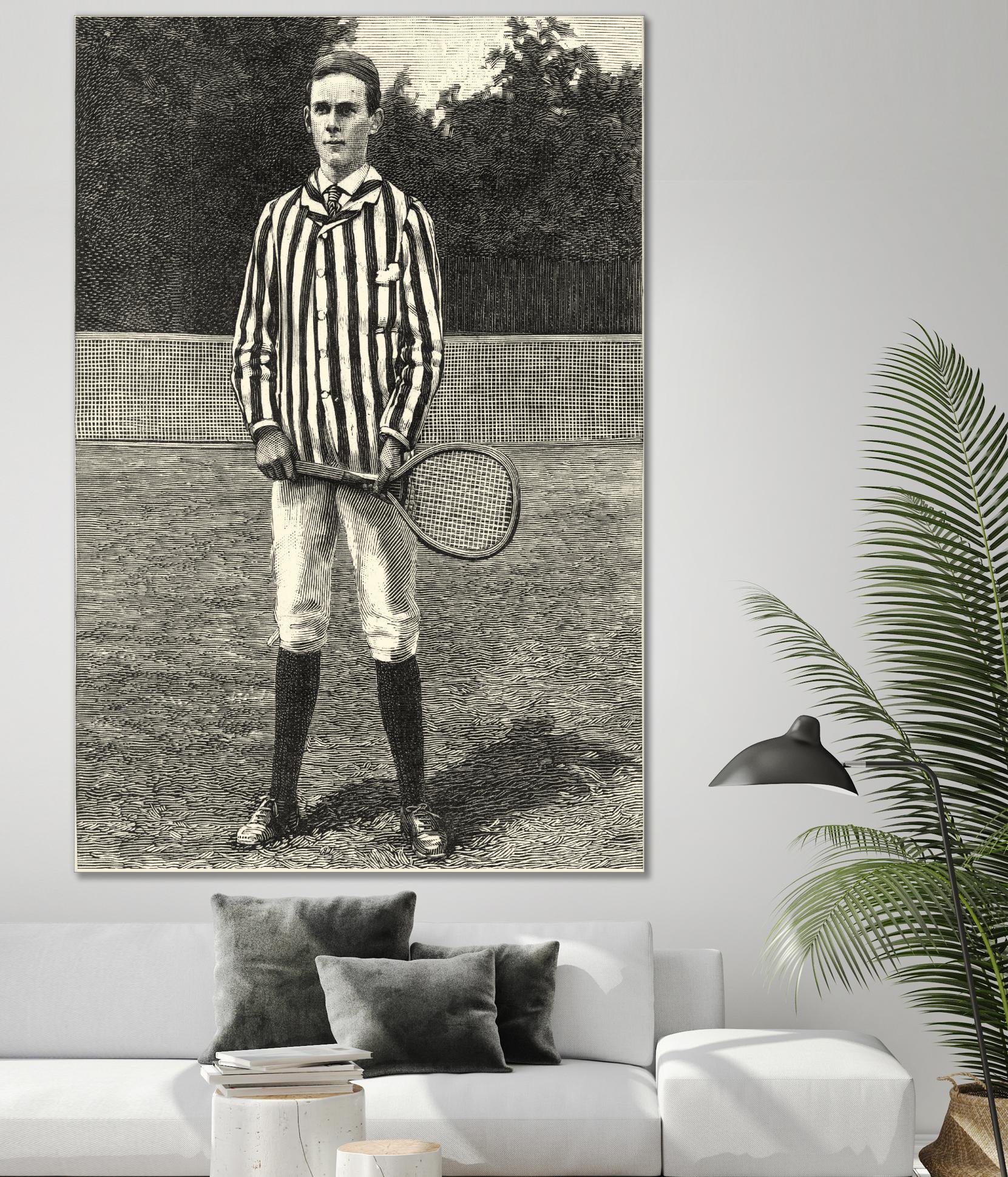 Harpers Weekly Tennis III by Unknown on GIANT ART - black leisure