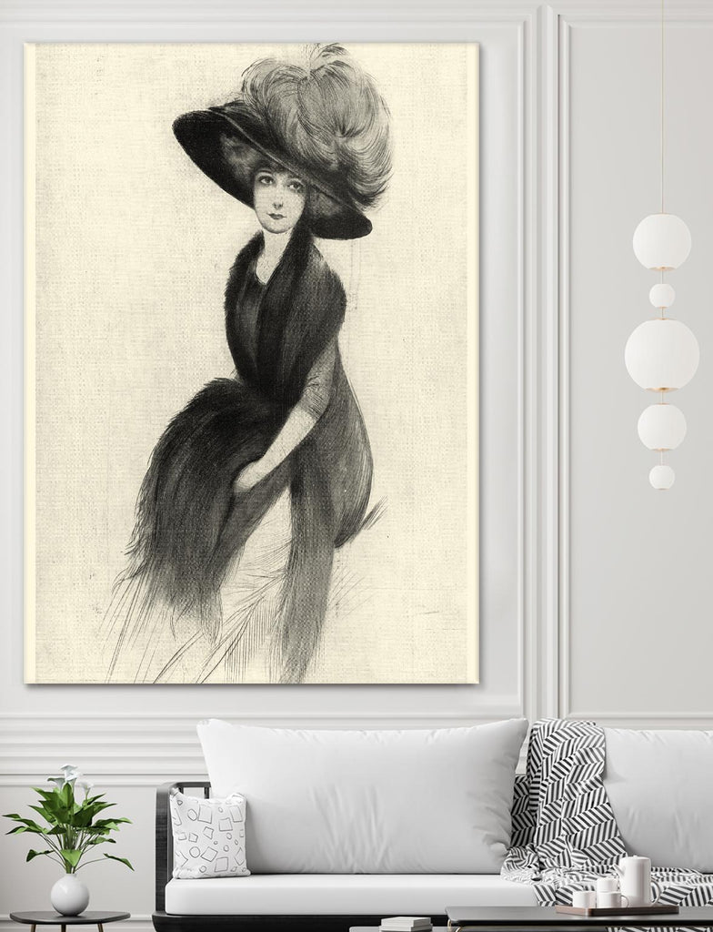 Feather Hat II by Vision Studio on GIANT ART - black fashion