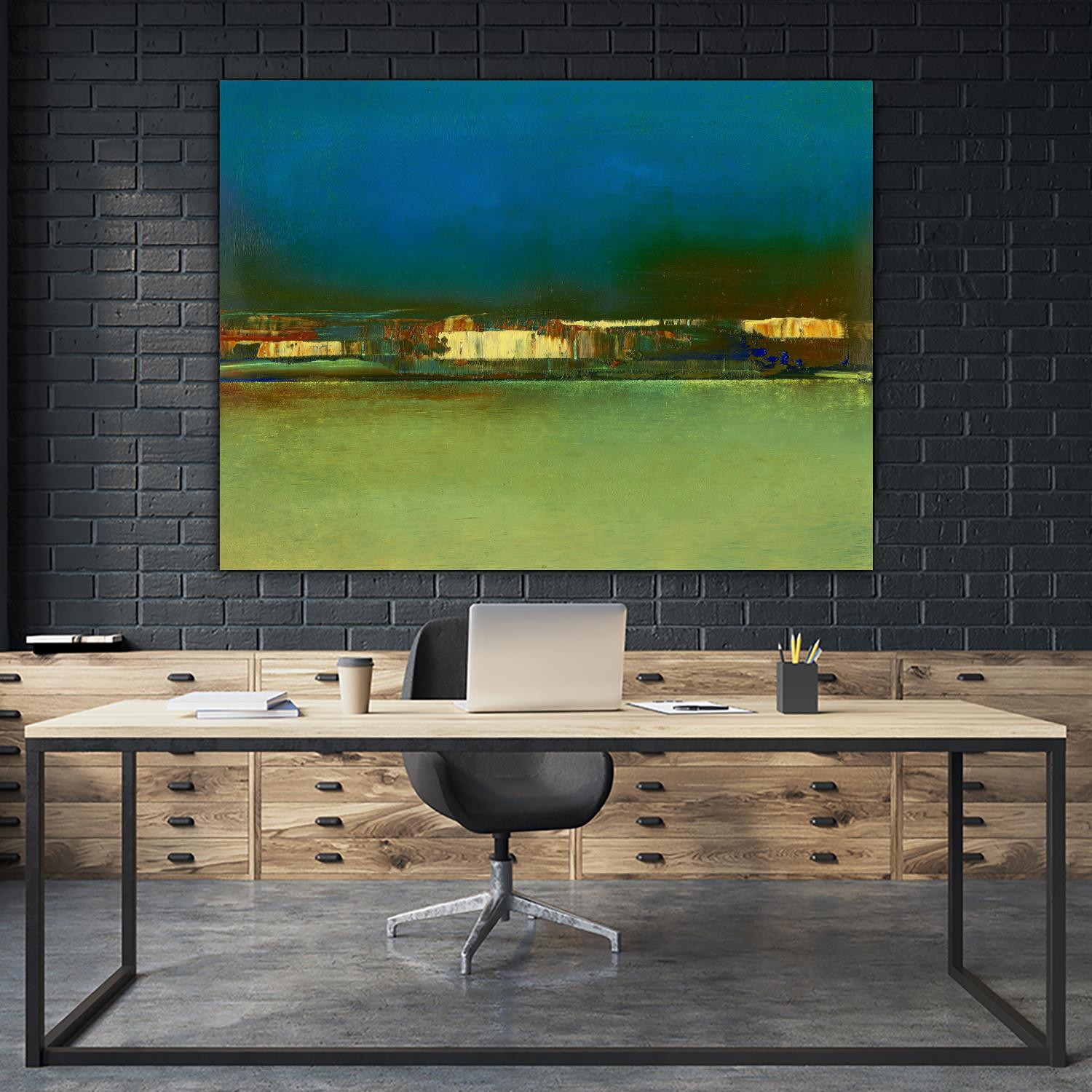 City Afar I by Sharon Gordon on GIANT ART - blue abstract