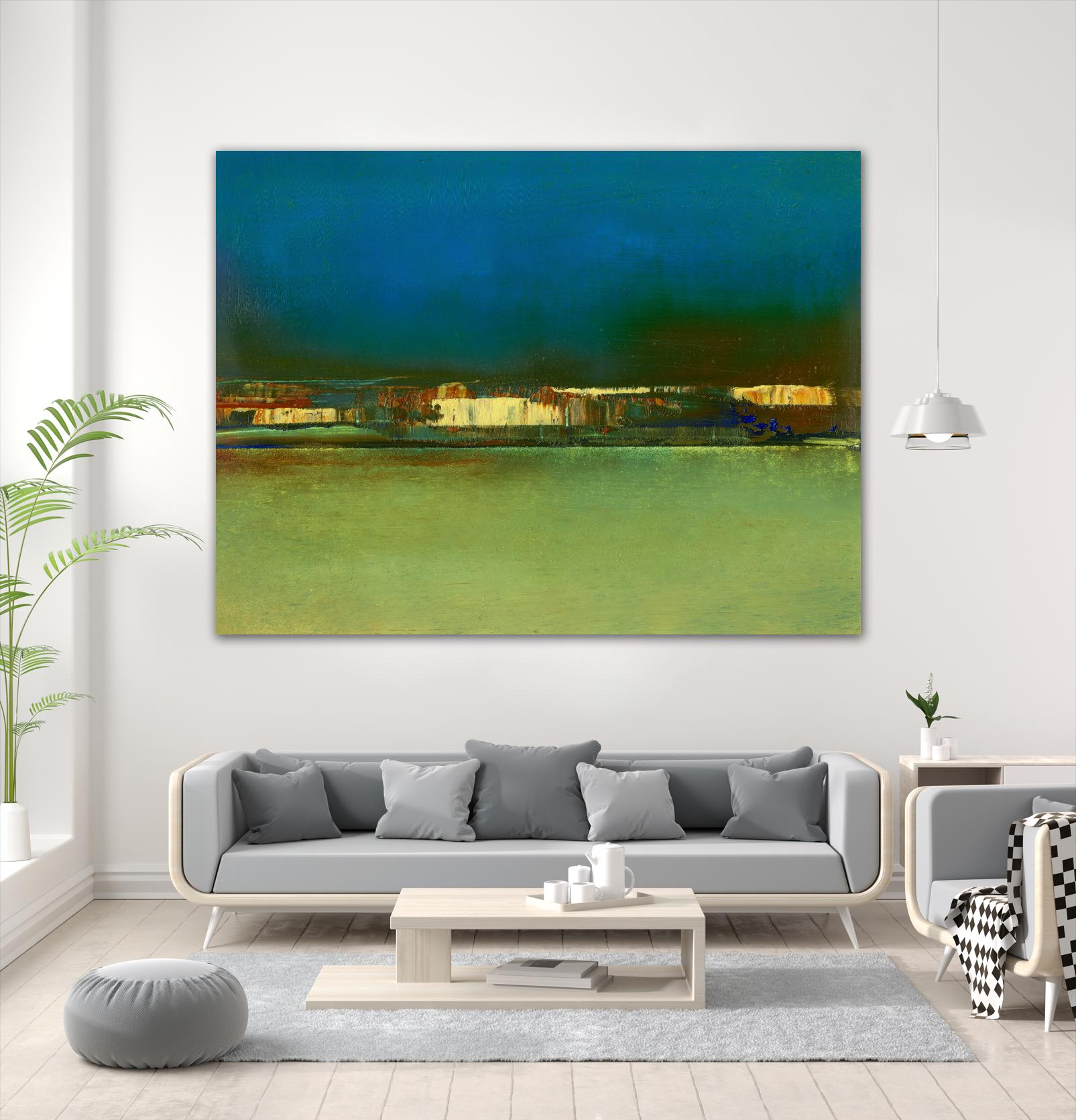 City Afar I by Sharon Gordon on GIANT ART - blue abstract
