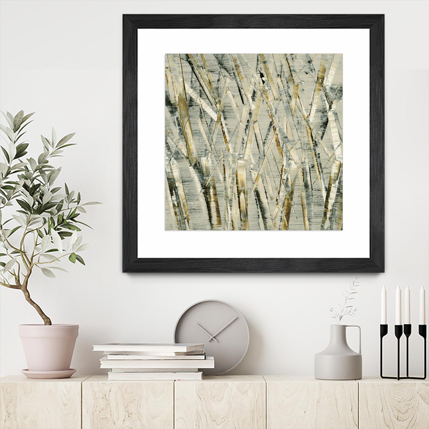Birches V by Sharon Gordon on GIANT ART - black abstract