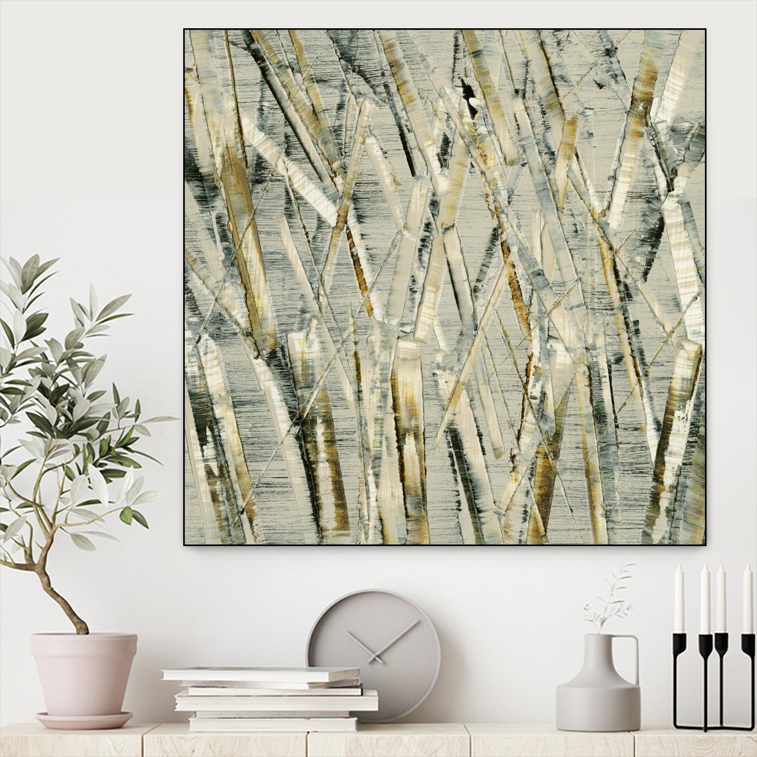 Birches V by Sharon Gordon on GIANT ART - black abstract