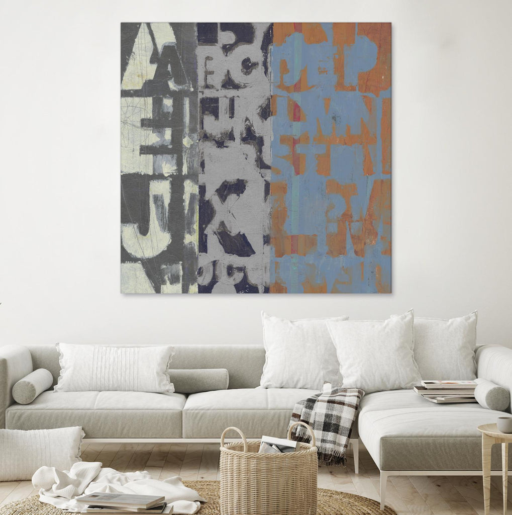 Alphabet Overlay I by Vision Studio on GIANT ART - blue abstract