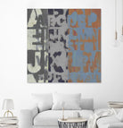Alphabet Overlay I by Vision Studio on GIANT ART - blue abstract