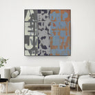 Alphabet Overlay I by Vision Studio on GIANT ART - blue abstract
